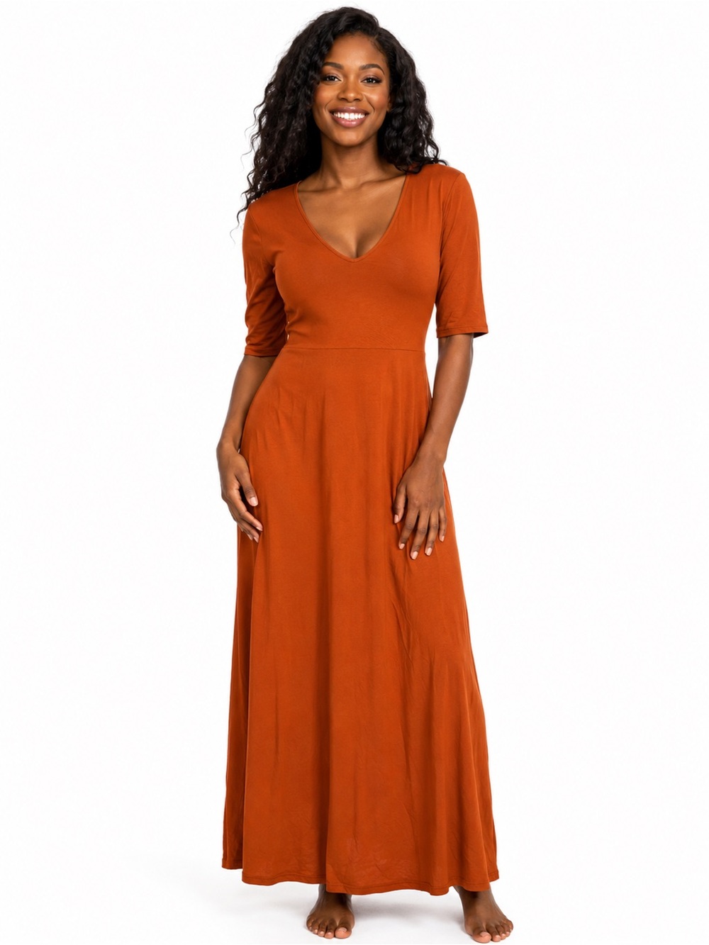 Acting Pro Rust Orange Maxi Dress – Size Medium